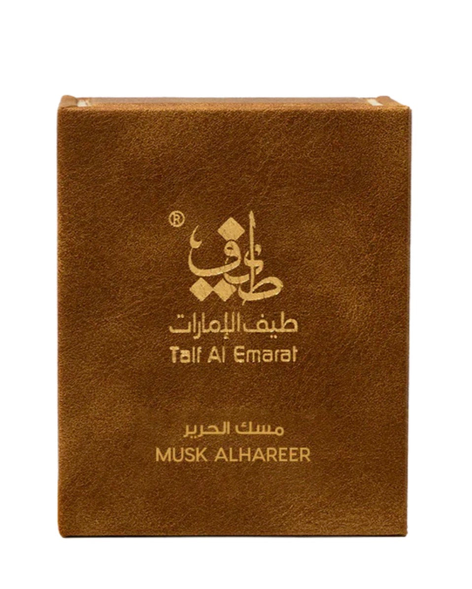 Musc Al Hareer Taif Al Emarat, parfum oriental en poudre de 1 Tola, flacon orné, parfum doux et élégant.